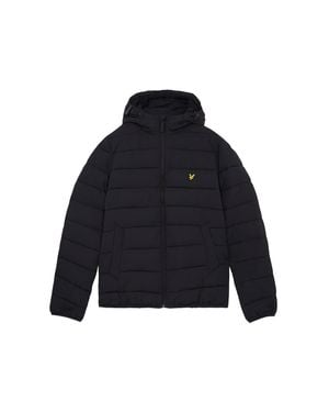 Lyle & Scott Lyle & Scott Branded Dark Hooded Puffer Jacket - Blue