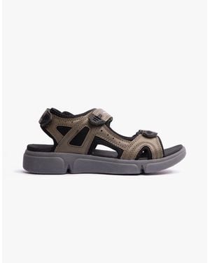 Hush Puppies Castro Sandals Khaki - White