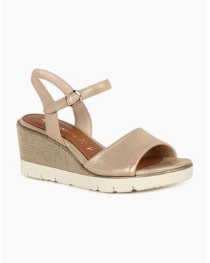 Tamaris Tulip Wedge Heel Espadrille Sandals - Metallic
