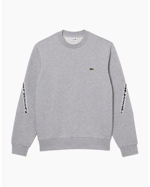 Lacoste Tape Sleeve Crew Sweat Sh9884 - Grey