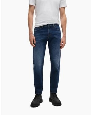 BOSS Mid Rise Slim Fit Five Pocket Jeans - Blue