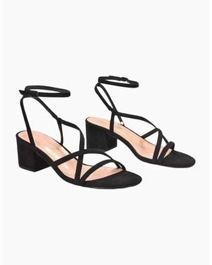 XY London Ladies Maria Strappy Block Heel Sandals - White