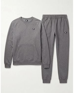 Nike Sportswear Optic Fleece Crewneck Full Tracksuit Set - Grey