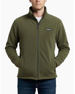 Burton Sweatshirt Full Zipper Jacket Long Sleeve High Neck Plain Jumper Top - Green