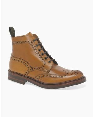 Loake Bedale Lace Up Brogue Boots - Brown