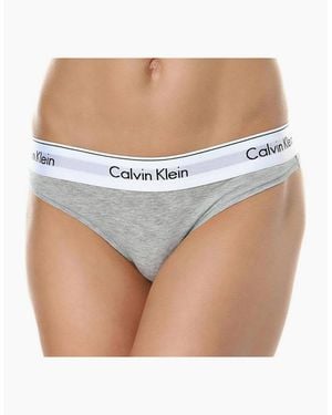 Calvin Klein Modern Cotton Thong, Heather - White