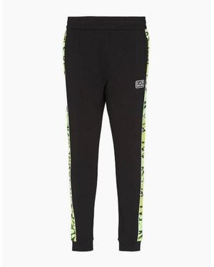 EA7 Slim Fit Camo Rubberised Logo Bottoms - Black