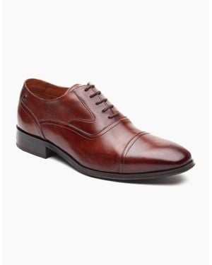 Base London Portico Toe Cap Oxford Shoes - Red