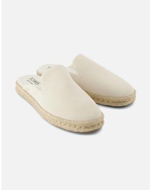 TOMS Santiago Mule Leather Light Sand Mules - Natural