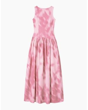 Ro&zo Frankie Watercolour Dropped Waist Dress - Pink