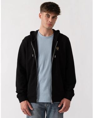 Belstaff Logo Full Zip Hoodie - Black