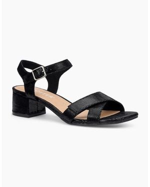 Hotter Riviera Block Heel Sandals - Black