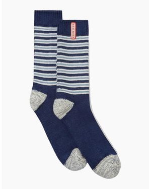 SealSkinz Oby Bamboo Stripe Socks - Blue