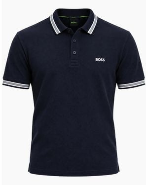 BOSS Boss Paddy Piqué Polo Shirt Dark - Blue