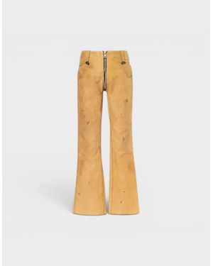 GALLERY DEPT. Broadway Paint Splatter Slim Fit Jeans Tan - Metallic