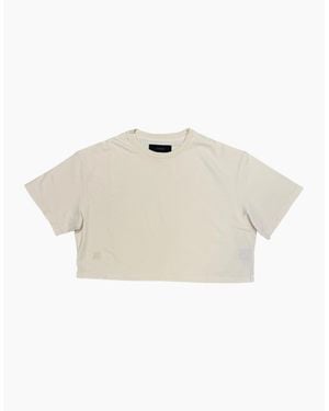 Amiri Embroidered Ma Cropped Tee Alabaster - White