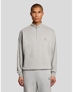 Lyle & Scott Lounge 1/4 Zip Sweatshirt - Grey
