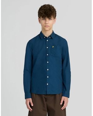 Lyle & Scott Cotton Button Down Oxford Shirt - Blue