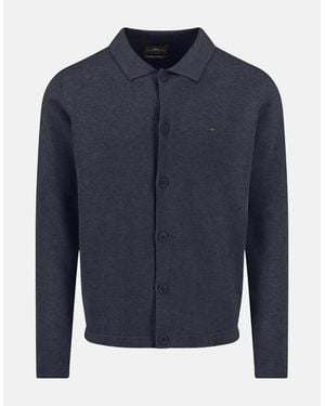 Fynch-Hatton Kent Collar Buttoned Cardigan - Blue