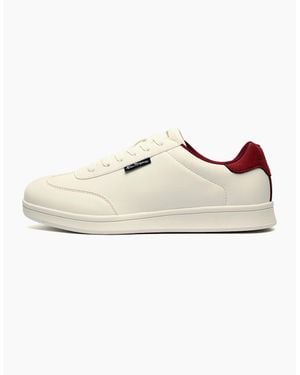 Ben Sherman Original Kenny Wide Fit Trainers Burgundy - White