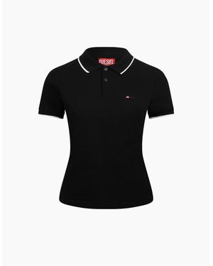 DIESEL T Tendy Microdiv Short Sleeve Polo Shirt - Black