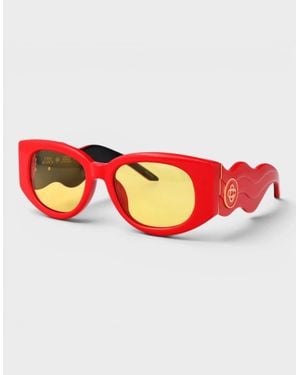 CASABLANCA Oval Wave Sunglasses Canary - Red