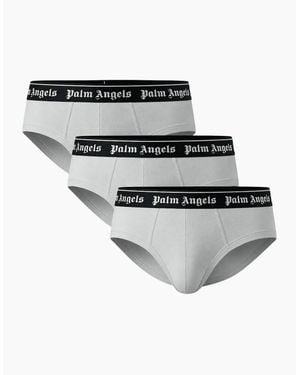 Palm Angels Tri-Pack Classic Logo Briefs - White
