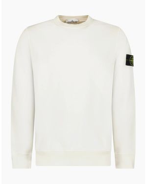 Stone Island Organic Cotton Sweatshirt Ivory - White