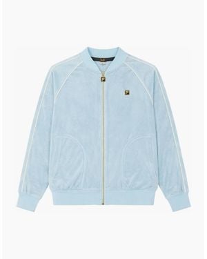Fila Fella Velour Track Top Jacket Sterling/Coconut Milk - Blue
