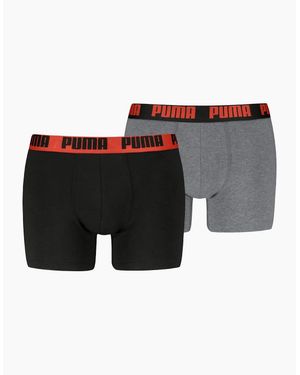 PUMA 2-Pack Basic Boxer Briefs, W/ Fierce - Black