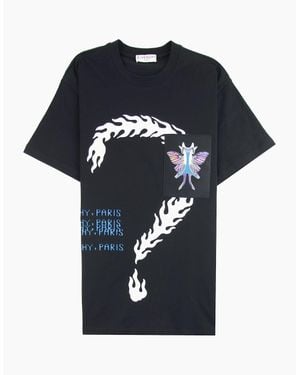 Givenchy Burning Question Mark Oversize T-Shirt - Blue