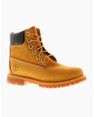 Timberland Ankle Boots Premium 6 Inch Waterproof Leather Lace Up Tan Uk S - Orange