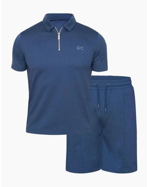Duck and Cover Medford Collared Neck Short Sleeve Shirt And Set - Blue