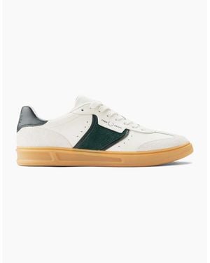 Fred Perry B4 Textured Leather & Suede Trainers - Blue