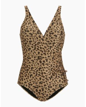 Regatta Ladies Baylenne Leopard One Piece Swimsuit - Brown