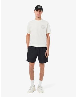 Lacoste Mid Length Monochrome Swim Trunks - White