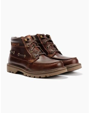 Caterpillar Colorado Boat Mid Leather British Tan Boots - Brown