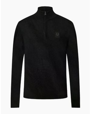 Belstaff Colden Merino Quarter Zip - Black