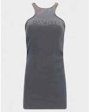 Off-White c/o Virgil Abloh Laundry Ribbed Rowing Mini Dress - Grey