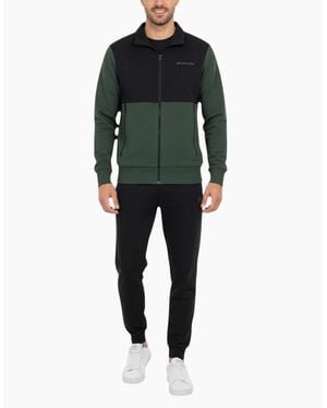 Lotto Leggenda Tracksuit Full Zip Sweatshirts Running Joggers Zip Pocket Workout Set - Green