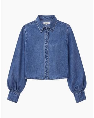 Ro&zo Lyocell Denim Cropped Shirt - Blue