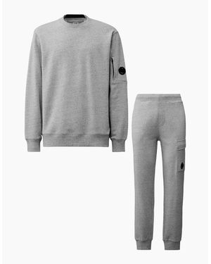 C.P. Company Cotton Lens Logo Crew Neck Tracksuit - Grey