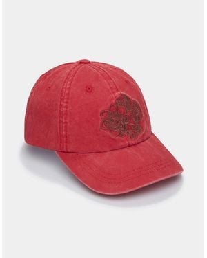 aubi Hendwell Washed Twill Cap - Red