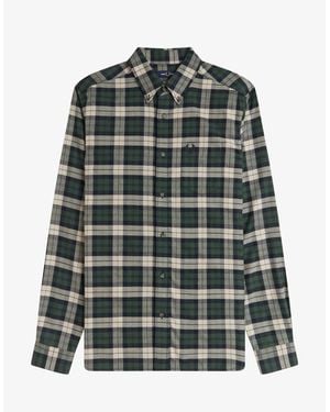 Fred Perry M1754 Brushed Twill Tartan Shirt - Green