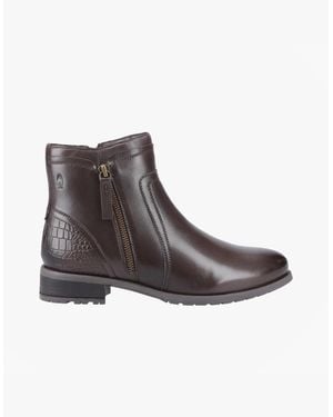 Hush Puppies Scarlett Leather Ankle Boots - Brown