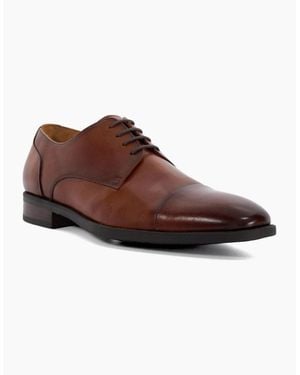 Dune Dune Suffix Leather Dark Tan Lace-Up Shoes - Brown