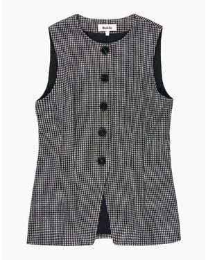 Ro&zo Petite Houndstooth Waistcoat - Grey