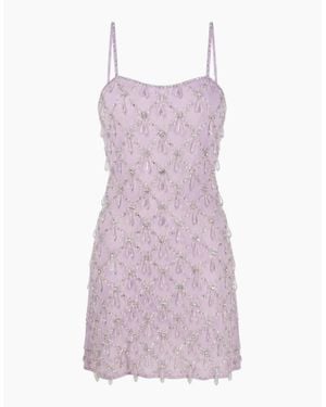 Oceanus Arabella Hand Beaded Crystal Dress Multi Colour - Purple