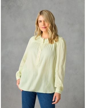 Live Unlimited London Lemon Charmbray Boho Blouse - Yellow