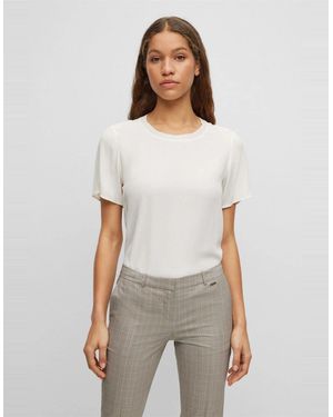 BOSS Ilyeana Crew Neck Regular Fit T-Shirt - White